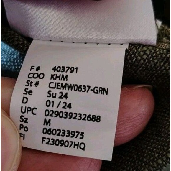 Ella Moss Women's Pants Size M Green Pull On Pockets Pleated Linen Wide Legs - Picture 6 of 6